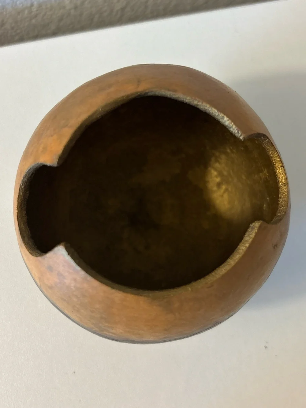 Hand‑Carved Decorative Gourd Bowl • Folk Art • Rustic Boho Home Decor